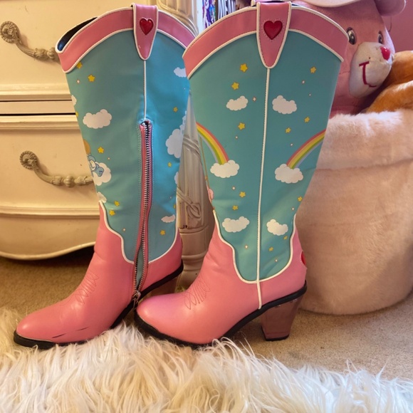 Dolls Kills Care Bear (Vintage) Leather Cowboy Boots Maximalism Heels size 8.5 - Picture 7 of 8